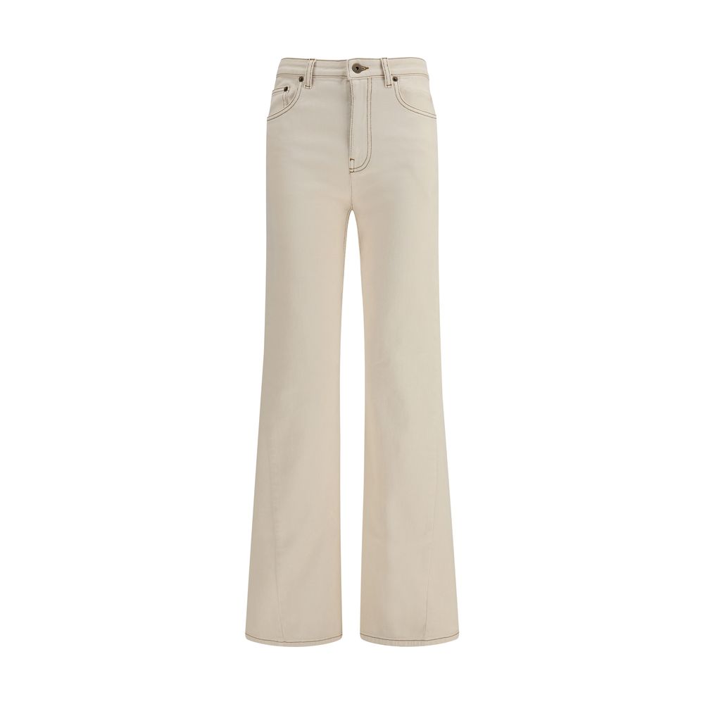Burberry Beige High Rise Bootcut Jeans