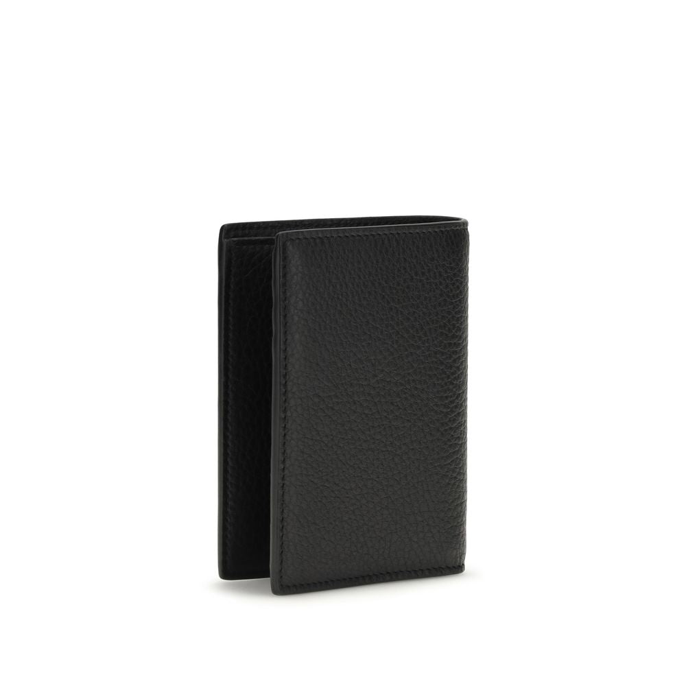 Saint Laurent Cassandre Logo Bifold Leather Wallet - Black