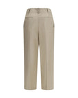 Brunello Cucinelli Beige Linen Cropped Pants