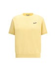 Prada Logo Limoncello Yellow Short Sleeve Knit Top