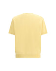 Prada Logo Limoncello Yellow Short Sleeve Knit Top