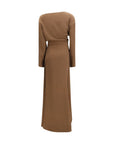 Petar Petrov Asymmetrical Maxi Silk Dress - Brown