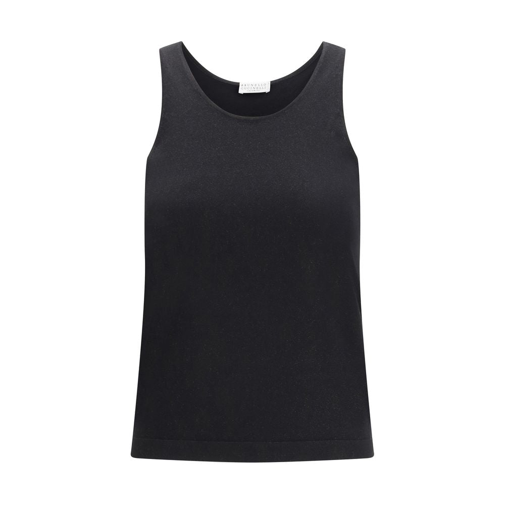 Brunello Cucinelli Black Cashmere Knit Tank Top
