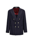Brunello Cucinelli Blue Linen Longline Blazer