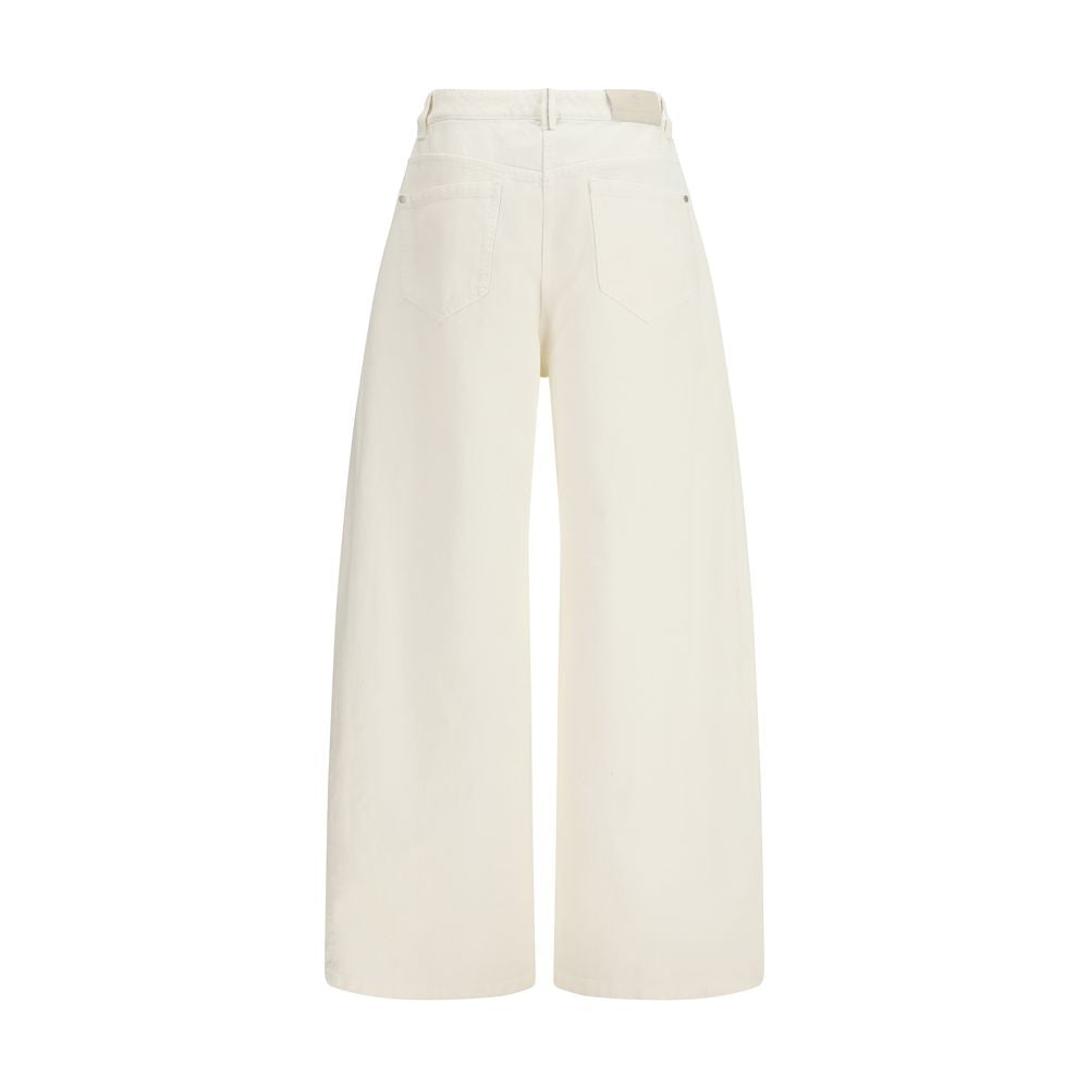 Brunello Cucinelli Chalk Wide Leg Pants