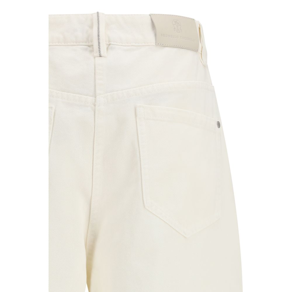 Brunello Cucinelli Chalk Wide Leg Pants