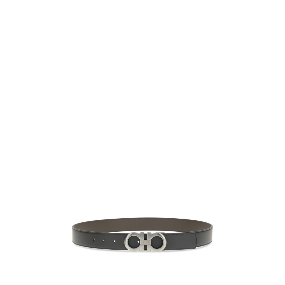 Ferragamo Gancini Leather Belt - Black