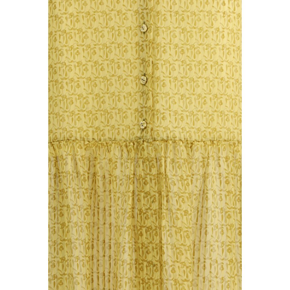 Kristina Ti Leonine Amnesia Silk Maxi Long Skirt - Yellow