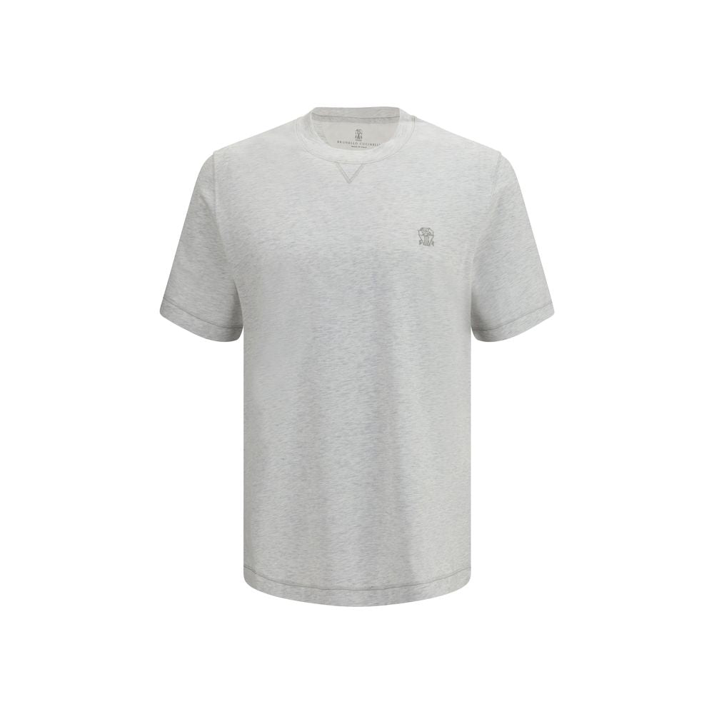 Brunello Cucinelli Gray/Grey Cotton T-Shirt