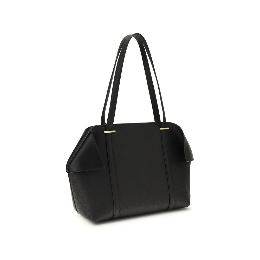 Ferragamo Leather Tote & Shoulder Bag - Black