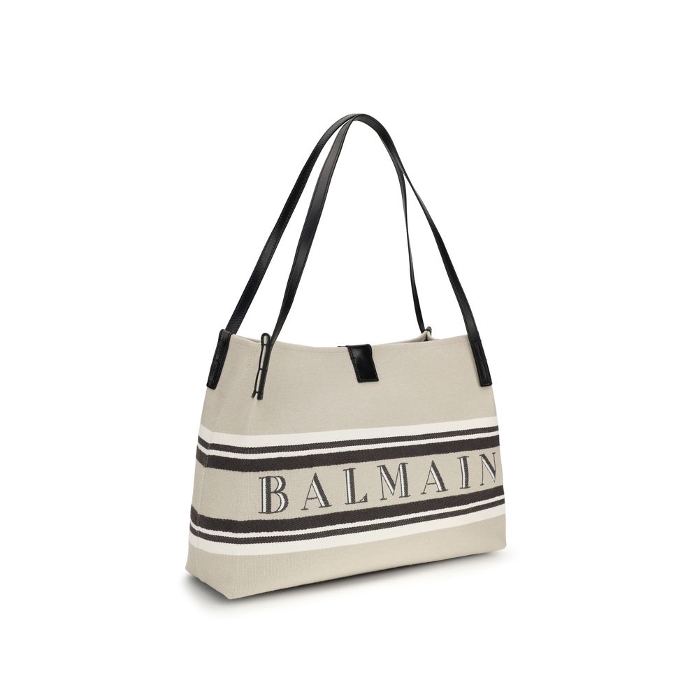 Balmain Medium Release Shopper Bag - Beige