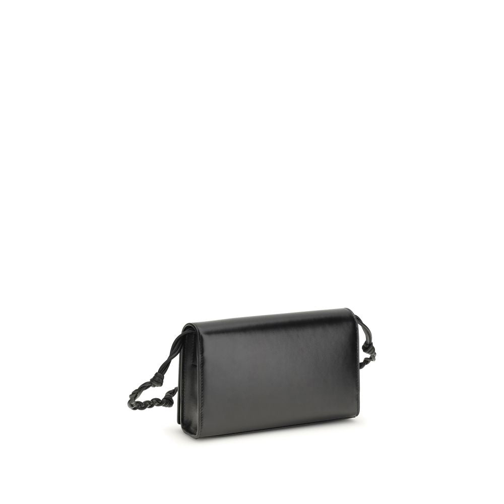 Jil Sander Crossbody Tangle Wallet With Strap - Black