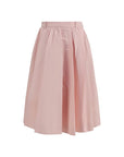 Prada A-Line Silk Midi Skirt - Pink