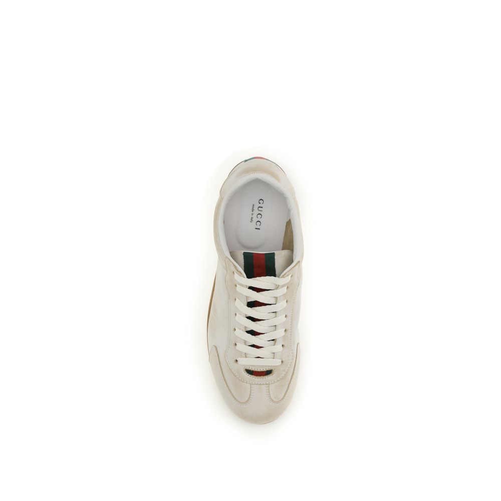 Gucci Shift Distressed White Sneakers