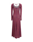 Kristina Ti Ditsy Floral Ruffle Neckline Winter Maxi Dress