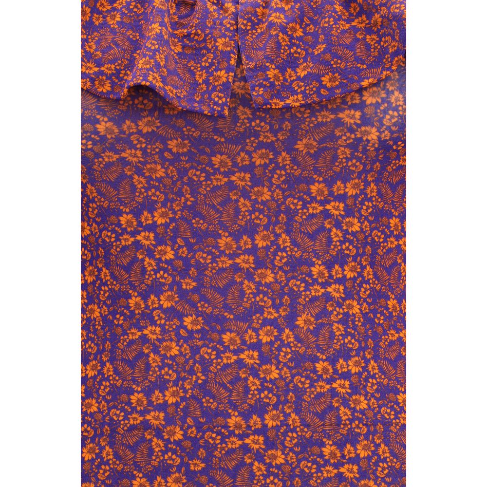 Kristina Ti Ditsy Floral Ruffle Neckline Winter Maxi Dress