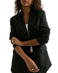 Only Pinstripe Blazer - Black