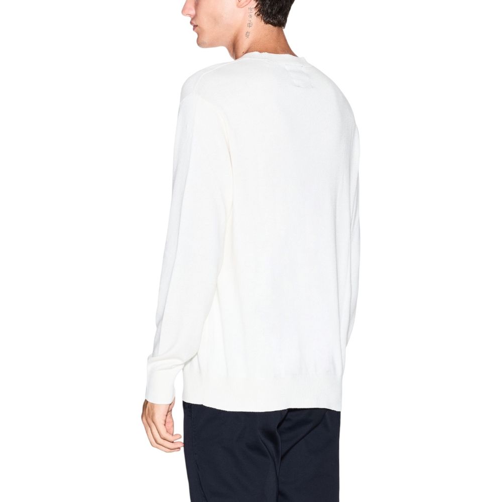 Armani Exchange White Crewneck Sweater