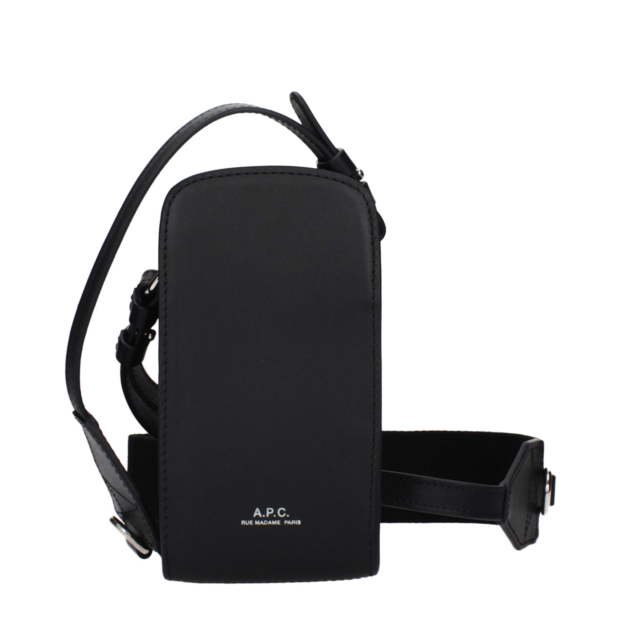 A.P.C. Leather Crossbody Bag - Black