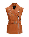 PINKO The Gypsy Longline Suede Leather Vest