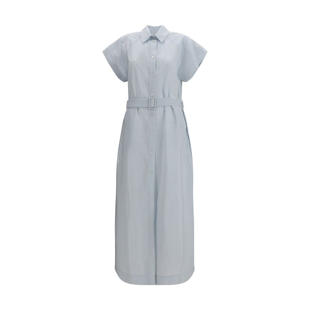 Jacob Cohen Striped Chemisier Midi Long Dress - Light Blue