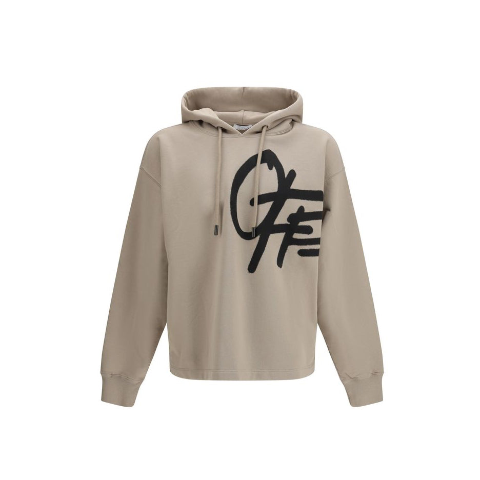 Off-White Spray Logo Hoodie - Beige