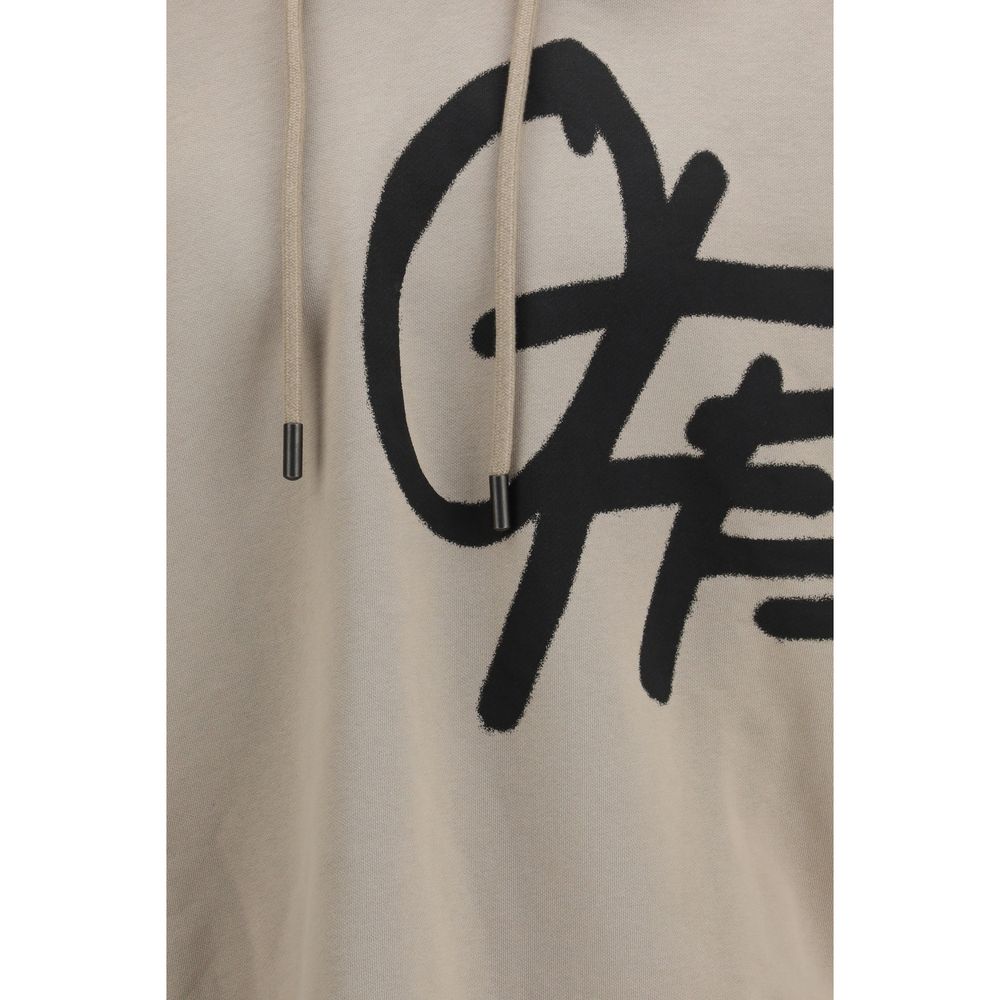 Off-White Spray Logo Hoodie - Beige