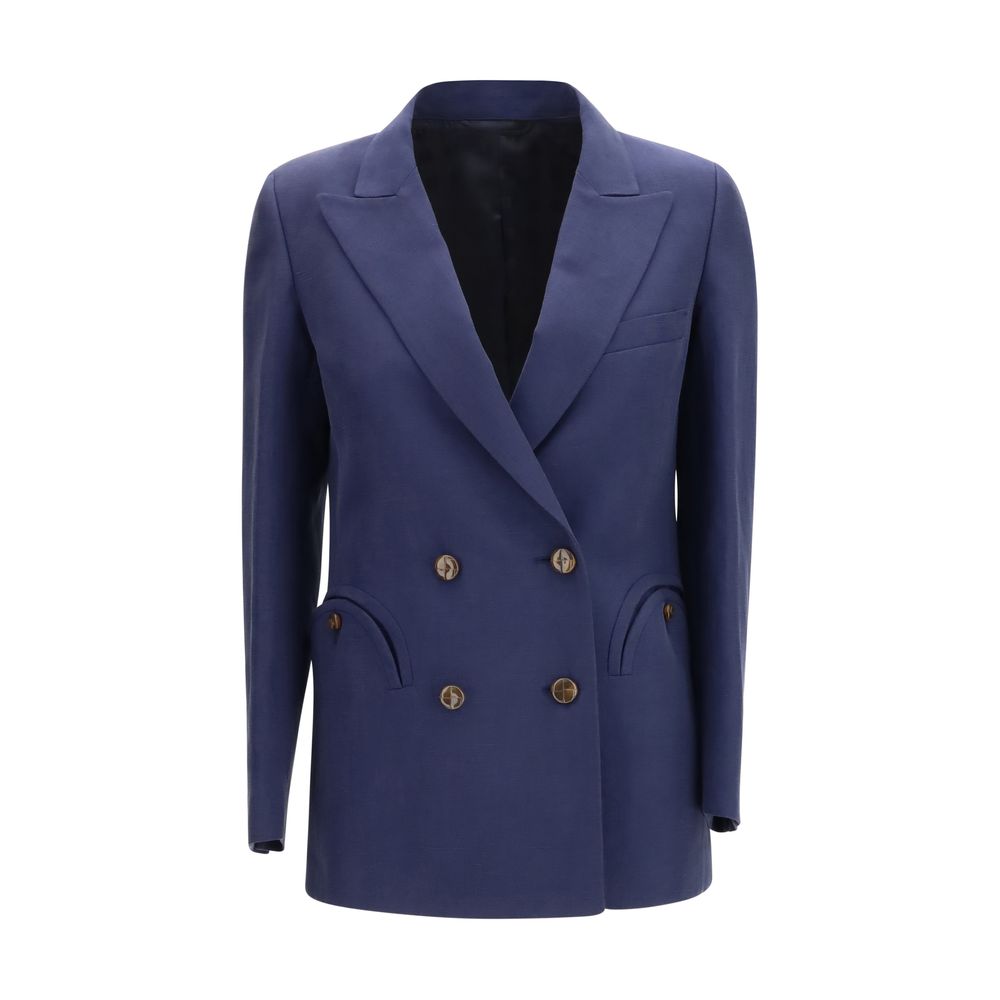 Blazé Milano The Savannah Everyday Linen-Silk Blazer - Azure Blue