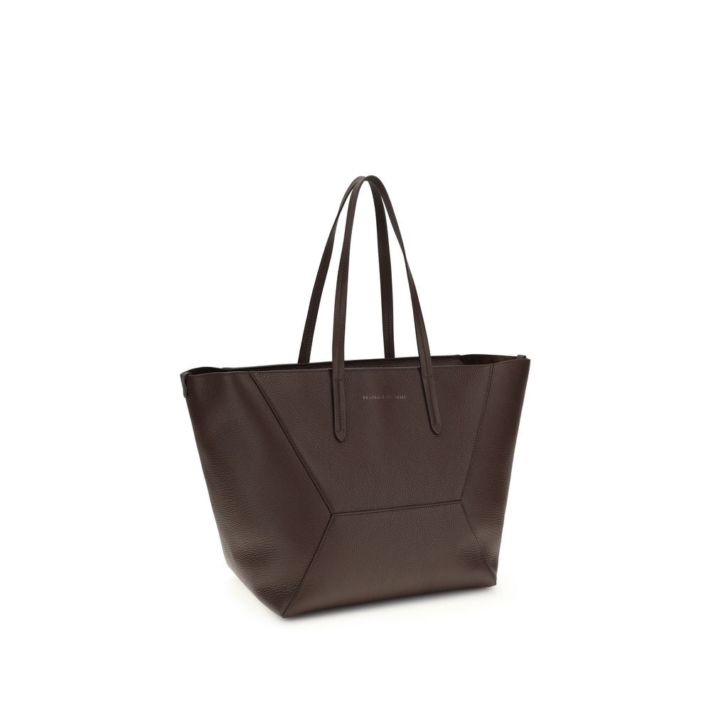 Brunello Cucinelli Large Leather Tote & Shoulder Bag