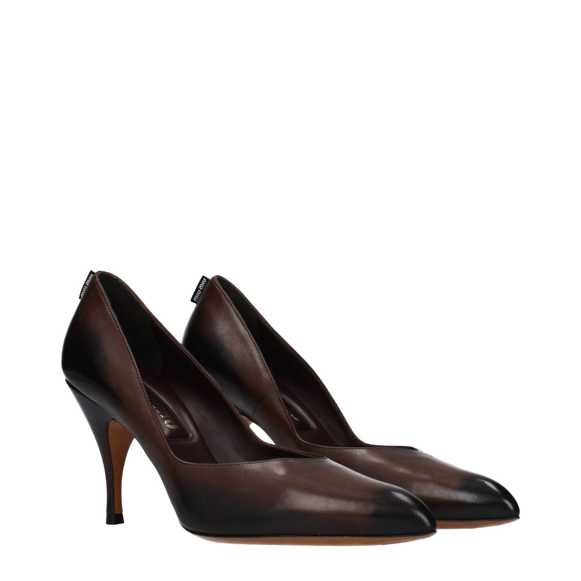 Miu Miu Dark Brown Leather Pumps