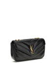 Saint Laurent Loulou Small Matelassé Shoulder Bag - Black