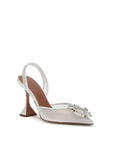 Amina Muaddi Begum Slingback Heels - White