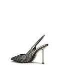 LE SILLA Gilda Crystal Embellished Stiletto Heel Slingback Pumps - Black