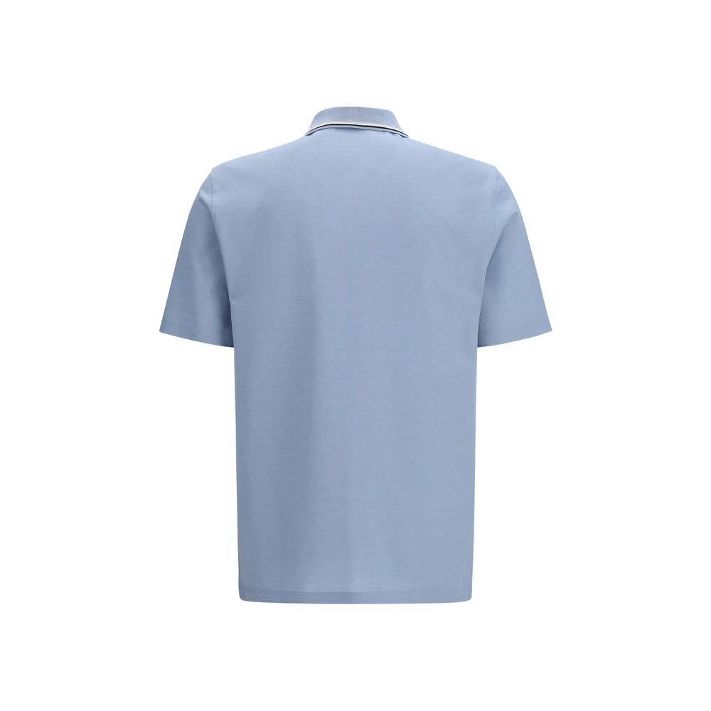 Ferragamo Cotton Polo Shirt - Light Blue