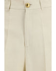 P.A.R.O.S.H. Raisa Linen Wide Leg Suit Pants - Ivory