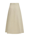 P.A.R.O.S.H. A-Line Linen Midi Skirt
