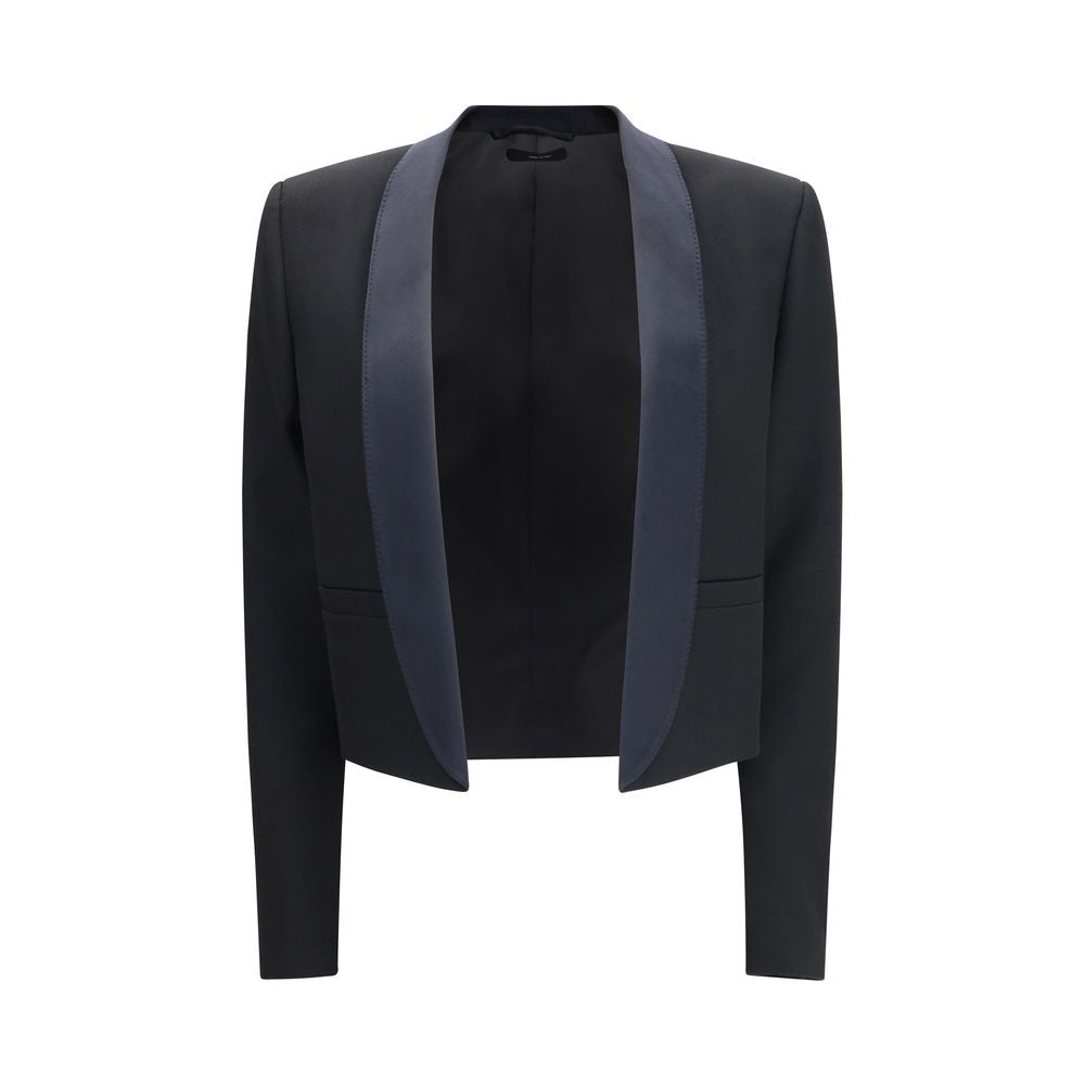 Tom Ford Virgin Wool Cropped Blazer - Black