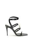 Saint Laurent Cassandre Leather Stiletto Heels - Black