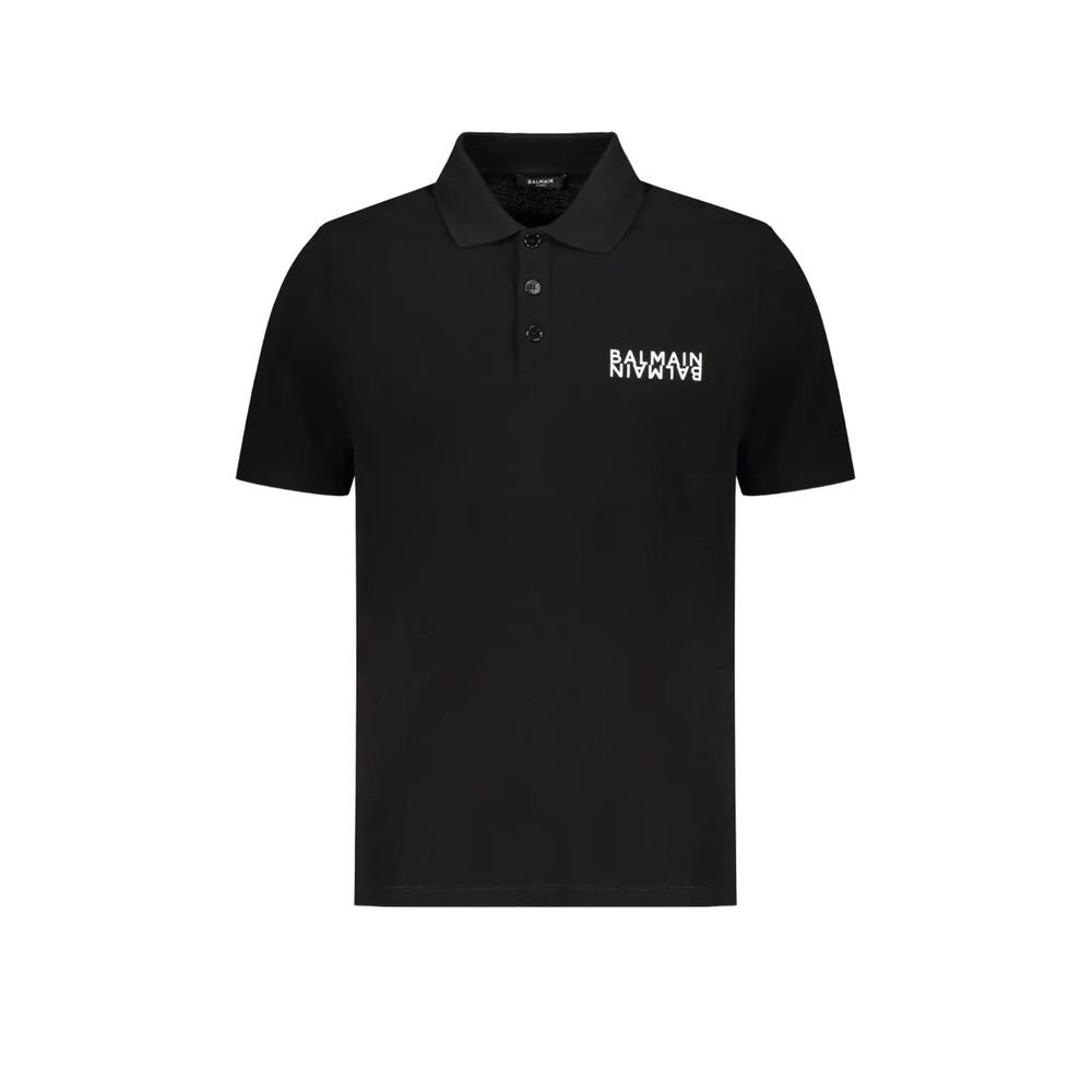 Balmain Cotton Polo Shirt - Black