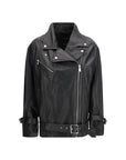 PINKO Biker Leather Jacket - Black