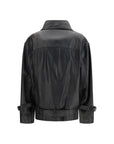 PINKO Biker Leather Jacket - Black