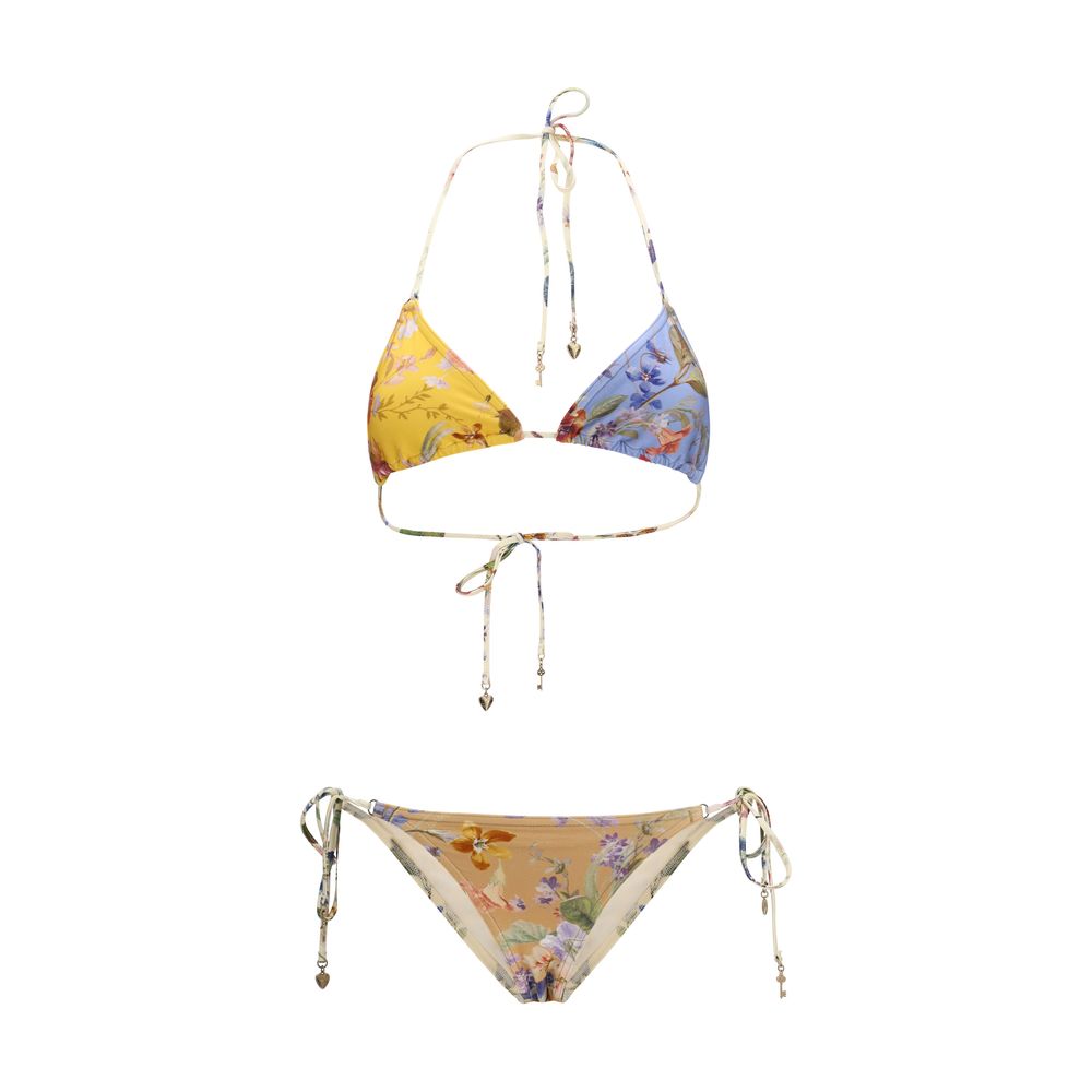 Zimmermann Patience Spliced Two-Piece Bikini Swimsuit Set