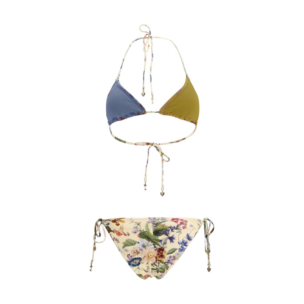 Zimmermann Patience Spliced Two-Piece Bikini Swimsuit Set