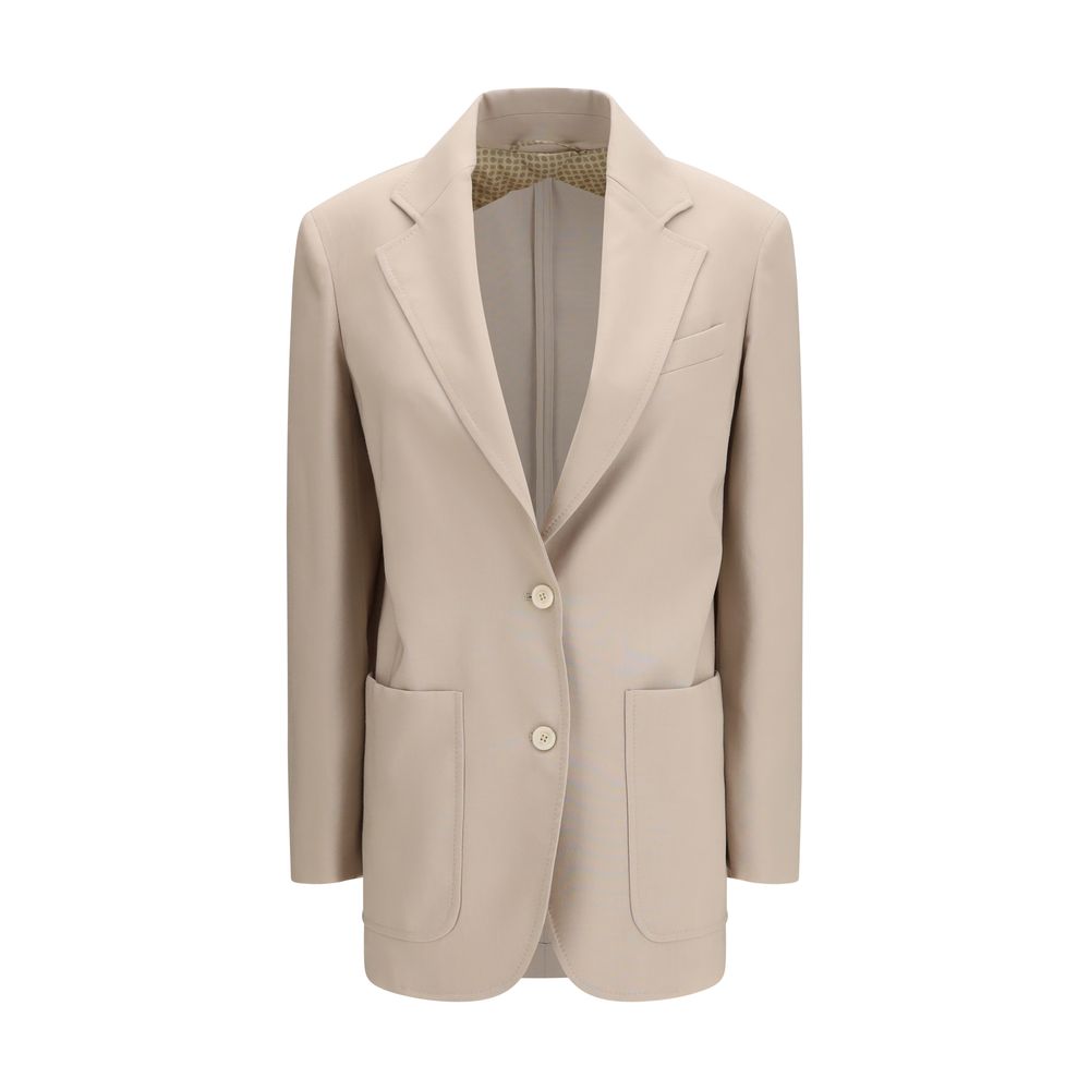 Max Mara Beige Wool Longline Blazer