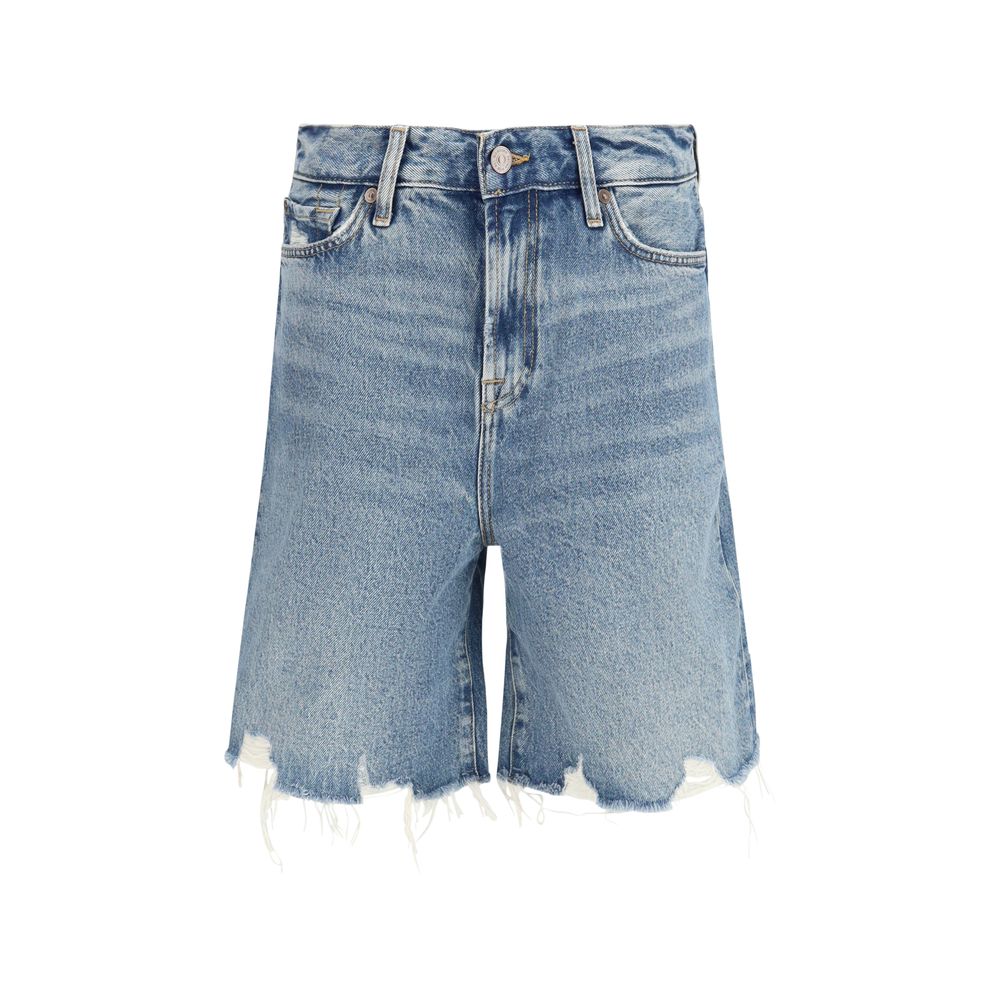 7FOR Lola Light Wash Bermuda Denim Shorts