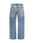 7FOR Ripped & Distressed Light Wash Straight-Leg Jeans