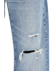 7FOR Ripped & Distressed Light Wash Straight-Leg Jeans