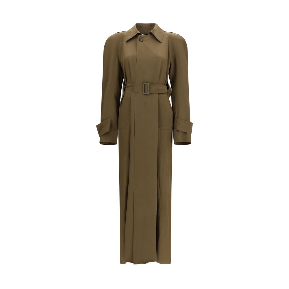 Petar Petrov Silk Trench Coat - Bark Brown