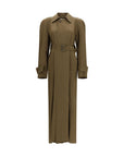 Petar Petrov Silk Trench Coat - Bark Brown