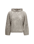 Brunello Cucinelli Silver Linen-Cotton Hoodie